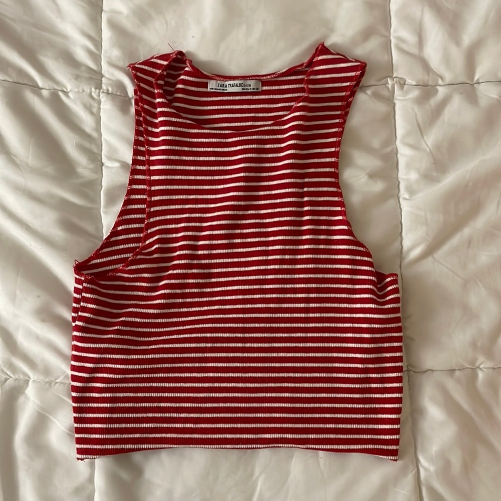 Zara striped crop top